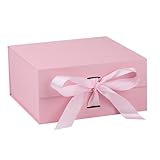 OEMVALATY Pink Gift Box,10x10x5 Inches Gift Boxes with Lids for Presents with Magnetic Closure and Ribbon for Wedding,Storage,Birthday