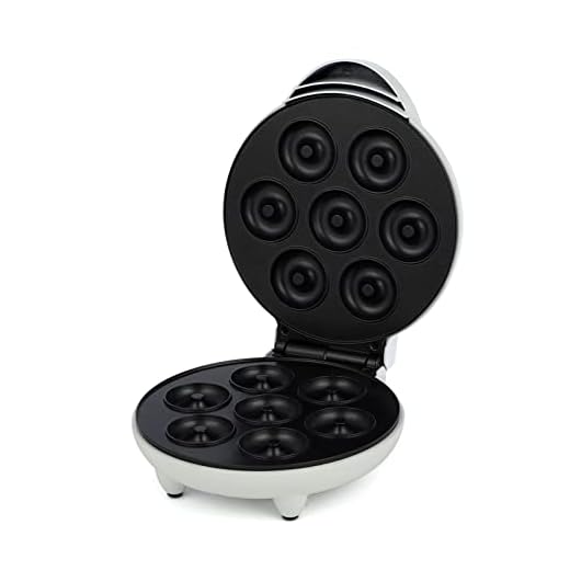 Mini Donut Maker, Electric Non-Stick Surface Makes 7 Small Doughnuts, Decorate or Ice Your Own for Kid Friendly Dessert or Snack