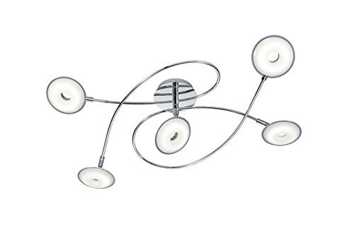 Preisvergleich Produktbild Trio Leuchten LED-Deckenleuchte Pilatus Kunststoff chromfarbig, Schirm Acryl weiß 675910506