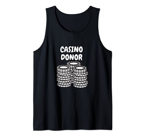Mens Funny Casino Donor Design Poker Player Gambling Tank Top, Black