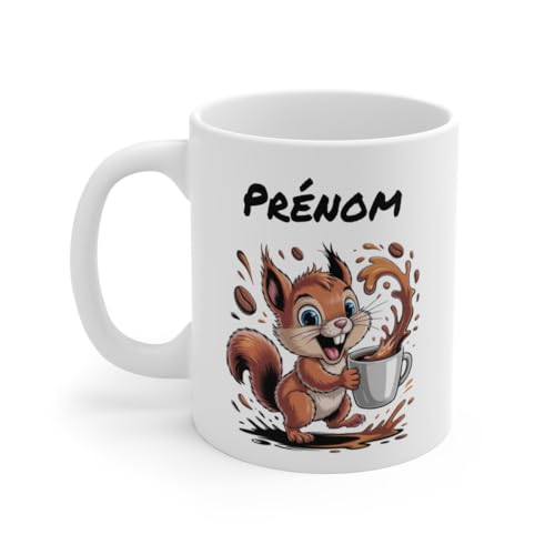 Teecustom Mug Hérisson Personnalisé – Tasse Café Mignonne et Énergique avec Prénom –...