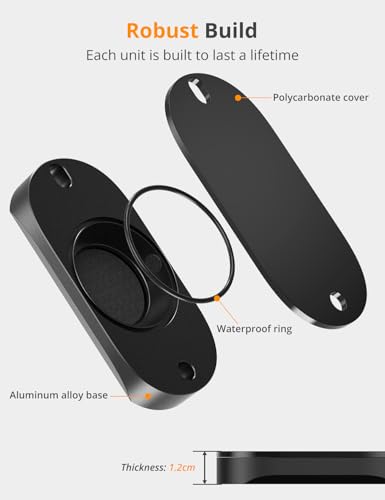 Bike Mount for AirTag, Waterproof Protective Aluminum Alloy Holder Hides AirTag Under Bicycle Bottle Cage, Bike GPS Tracker, Anti-Theft and Anti-Shake (Security Screws & Allen Key Included)