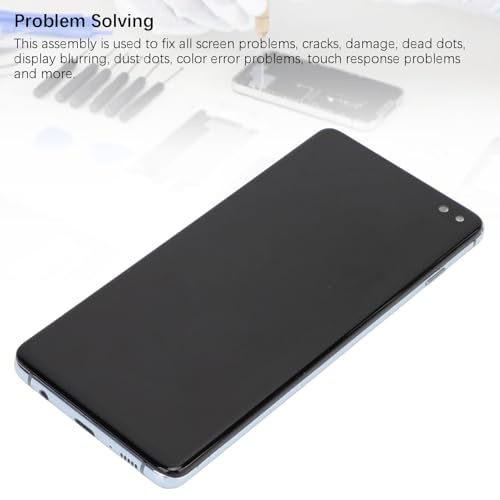 Écran pour Galaxy S10 Plus cassé résolu par ce numériseur d'assemblage complet avec cadre bleu - 6