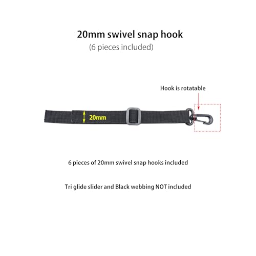 Baikeen Plastic Snap Hooks,Plastic Swivel Snaphook Push Gate Clip Rotary Snaphook Rotate Claw Snap Clip Buckle Clasp Hooks for Strap (20mm(0.75") - Image 4