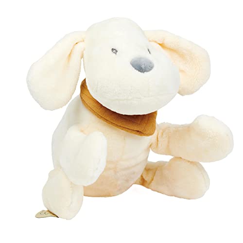 Nattou Doudou, Chien Charlie, Compagnon de Route dès la Naissance, Env. 30 cm, Végétalien, Flanelle, Coton/Polyester, Vanille