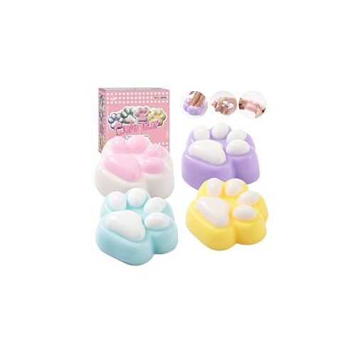 Tabasquishy cat paw squishy collection featuring multiple colorful paw designs