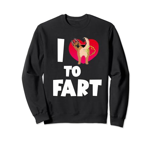 I Love To Fart German Shepherd Dog Funny Puppy Dogs Lovers Felpa