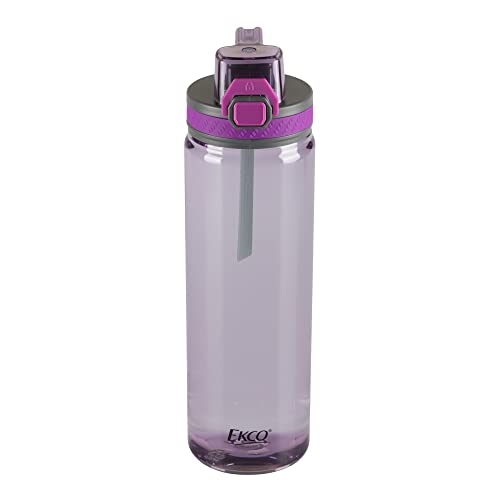 Loncheras Y Termos, Kitchen Botella Para Agua de 750 ml Ekco, con Tapa Fliptop Antiderrame, Morado