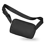 Sindax Small Black Fanny Packs for Women Waterproof Chest Pack Belt Bag with Adjustable Fashion Hip...