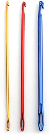 Miniatura 5 de NX Garden - Gancho de ganchillo de aluminio tunecino afgano con ojal para accesorios de costura, 3 piezas