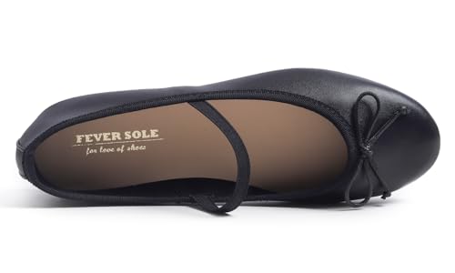 FEVERSOLE Women's Soft Cushion Padded Comfort Round Toe Mary Jane Elastic Fashion Ballet Flats Walking Shoes2