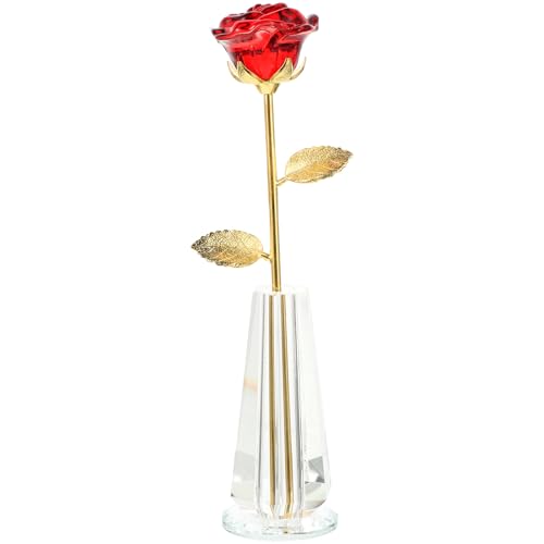Healeved 1 Set Decoración de Cristal para Tocador y Decoración de Mesa Hogar, Jarrón de Flores de Cristal Elegante y Moderno, Tamaño Razonable, Material Seguro, Adecuado para Regalar en