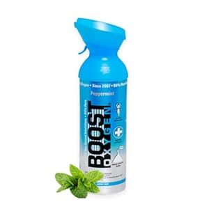 Boost Oxygen – Zuurstof – Natuurlijk, 95% Zuivere Zuurstof – Zuurstoffles voor Concentratie, Recuperatie, Energie, Stemming, Groot – 9L – Pepermunt