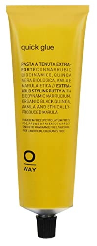 0way Quick Glue, Extra-Hold Styling Putty - Made in Italy, Biodynamic Ingredients, Matte Finish (3.4 oz)
