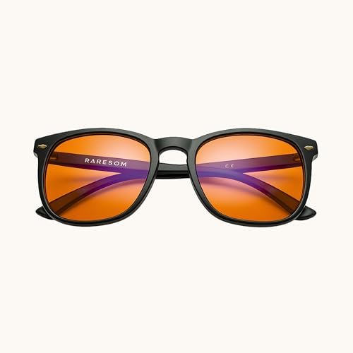 Image of Premium Amber Tinted 100% Blue Light Glasses -100% UVA /UVB Blue Light Eyeglasses, Computer & Gaming Glasses - For Men & Women, Anti-Glare, Eye Strain Relief, Sleep Enhancement.