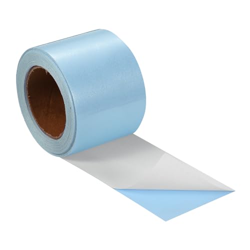 Image of uxcell Wood Grain Tape, 2 inch x33 Ft Self Adhesive Wood Grain Repair Patch for Baseboards, Doors, Floor Repair, Furniture Home Decor Sky Blue
