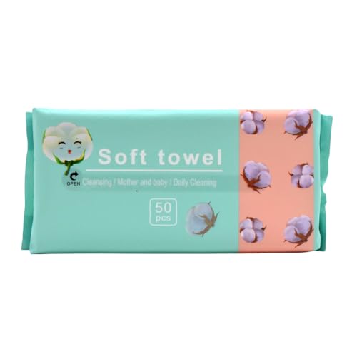 Image of Baby Bucket Disposable Soft Cotton Face Towel, Soft Baby Dry Wipe, Wet and Dry Use, Made of Pure Cotton, Lint-Free Unscented Disposable Tissue for Sensitive Skin (50 count (Pack of 1)