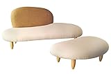 North Orange イサム･ノグチ フリーフォーム ソファ オットマン セット デザイナーズ リプロダクト 1～2人掛け 幅 155cm ローソファ ファブリック 木製 天然木 ベージュ
