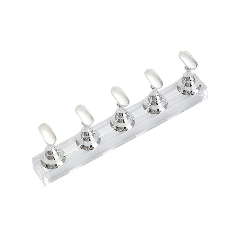 zalati Nail Display Stand Set Acrylic False Nail Holder Nail Tip Practice Column with Storage Bottom Tray for Nail Art Makeup Showcase