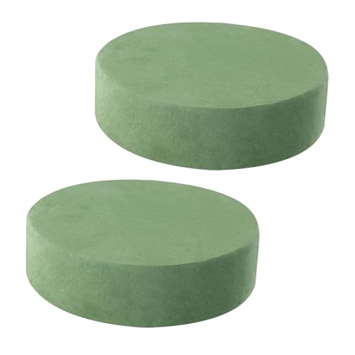 Dewocke 2 Piezas Espuma Flores Artificiales y Frescas, Espuma para Arreglos Florales, Cilindros de Espuma Floral para Arreglos Creativos, Bodas, Eventos - Verde