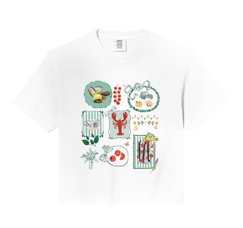 Italian Summer Scrapbook Limoncello Seafood Coastal Vibes Comfort Colors Crop Top