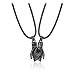 Jovivi Personnalisé 2pcs Collier Couple Amoureux Main dans la Main Pendentif Magnétique Aimanté Acier Inoxydable Amitié Couple Cadeau Valentine