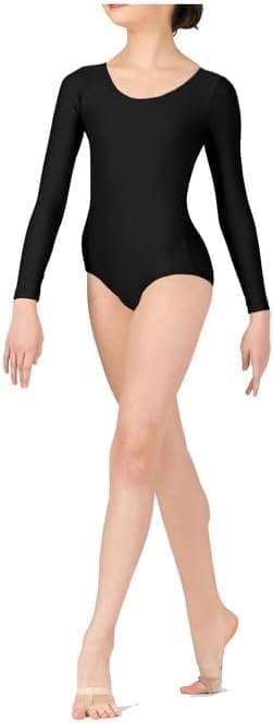 Justaucorps à manches longues haut de gamme en nylon brillant fille