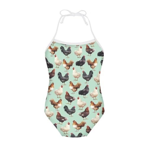 Image of Girls One Piece Swimsuit Beach Bathing Suit Toddler Floral Halter Straps Swimwear for 1-10 Years