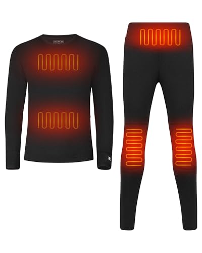 SAVIOR HEAT heated underwear for Men (Black, M)