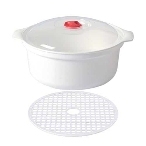 Cuiseur de pommes de terre pour micro-ondes – Récipient en polypropylène de qualité alimentaire | Bol polyvalent de 25 cm pour chauffer rapidement les pommes de terre, légumes, brocoli, spaghettis et