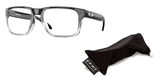Oakley Holbrook Eyeglasses Ox8156 815606 54Mm Polished Black Clear Fade Square Eyeglasses For Men + Bundle With Designer Iwear Eyewear Kit #TOP2