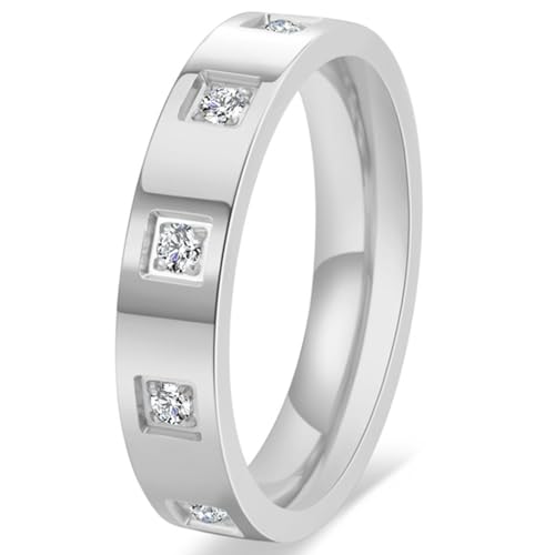 Jude Jewelers 4mm Stainless Steel Stackable Eternity Style Wedding Band Promise Anniversary Statement Ring