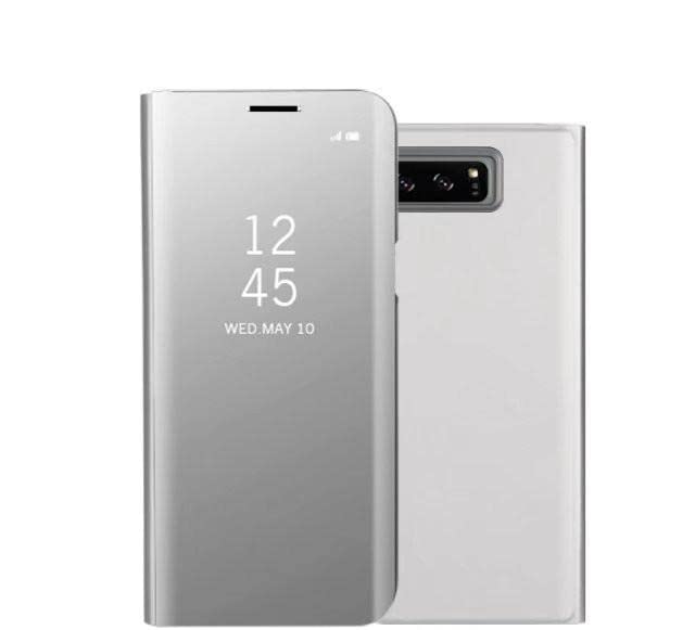 Étui de téléphone Note20 argenté : coque de protection miroir plaqué avec support antichoc