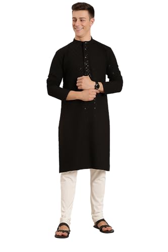 Image of Amazon Brand - Tavasya Men Rayon Blend Embroided Regular Kurta