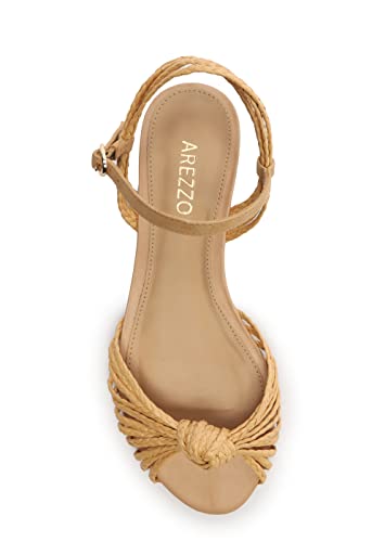 Arezzo Women's Lucce Strappy Flat Sandal, Beige, Size 7.5 #TOP3