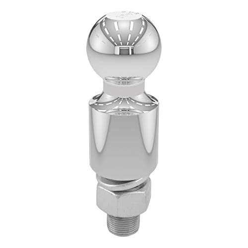 CURT 40034 Chrome Trailer Hitch Ball, 6,000 lbs, 2-Inch Rise, 2-Inch Diameter, 1 x 2-1/8-Inch Shank