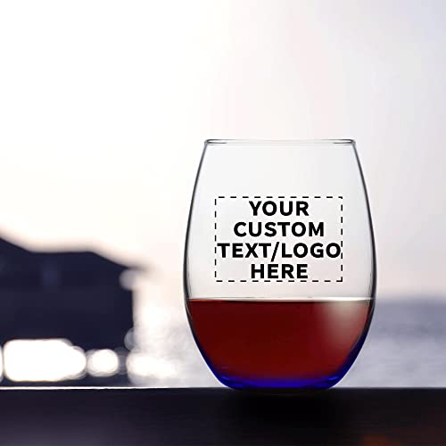 Discount Promos Stemless Wine Glasses In Bulk By Arc Perfection, 15 Oz -10 Pack, Red Or White Wine Glass Drinking Set, Blue #TOP7