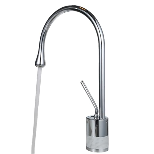 Robinet en laiton argenté MOCHAMIK de salle de bain au design épuré chic