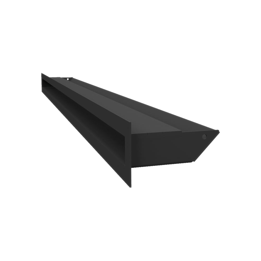 Rejilla de ventilación KRATKI Air | Rejilla de Aire Caliente 6 x 100 cm | Negro | Rejilla de Escape para ventilación de chimeneas | Entrada de Aire en un ángulo de 45 Grados