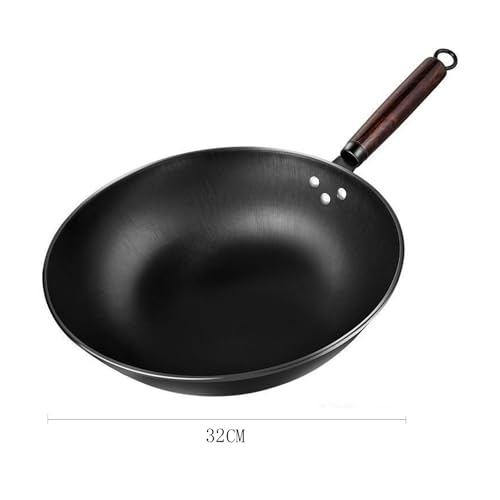 Iron Wok Pan, wok tradicional sin recubrimiento 32CM miniatura 2