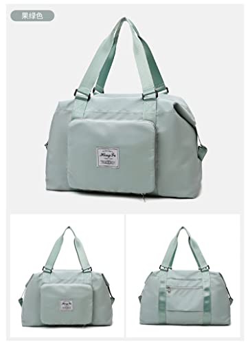 Foldable Travel Bag Luggage Storage for Sports Gym Water Resistant Nylon Canvas Duffel for Men, Women 32 Liter Wandf Foldable Travel Duffel Bag Sports Gym Water XB01 Fruitgreen