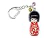 Miniblings Geisha Schlüsselanhänger Puppe Püppchen Holz Asien Doll rot KOKESHI - Handmade Modeschmuck I I Anhänger Schlüsselring Schlüsselband Keyring