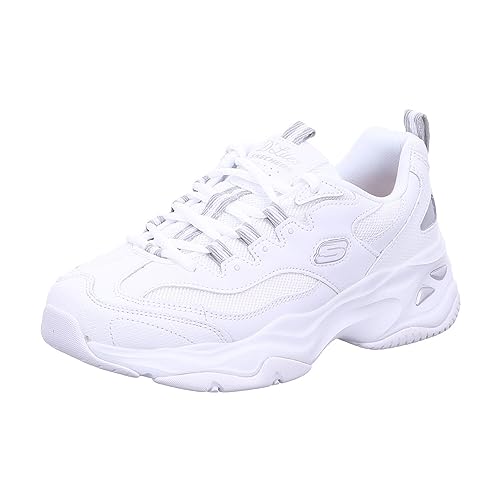 Skechers D’Lites 4.0 Fresh Diva, Zapatillas Mujer, White/Gray, 37 EU