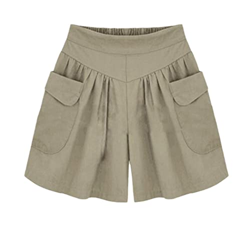 Short d'été confortable pour femme finis les vêtements serrés avec la coupe ample beige