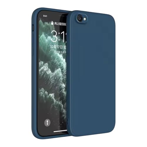 Mida Style Funda de Silicón Flexible para iPhone 7/8/SE 2020, Interior Afelpado, Minimalista, Ligera (Azul)