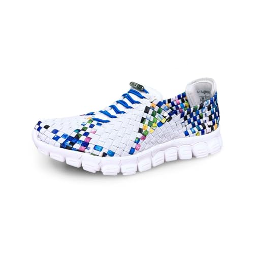 Image of Zee Alexis Women's Danielle Sneakers | Breathable Lightweight Flexible Casual Comfortable Slip-On No-Tie Elastic Laces Woven Shoes