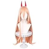 Sizuuenn チェンソーマン パワー ウィッグ 耐熱 コスプレ かつら 専用ネット イベント 学園祭 文化祭 撮影用 変装用