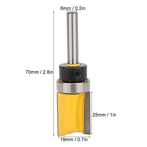1/4in Shank Bearing Flush Trim Router Bit Woodworking Milling Cutter