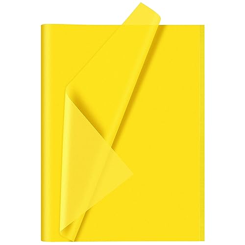 CHRORINE 60 feuilles de papier de soie jaune – Thanksgiving et emballage – 50,8 x 36,8 cm