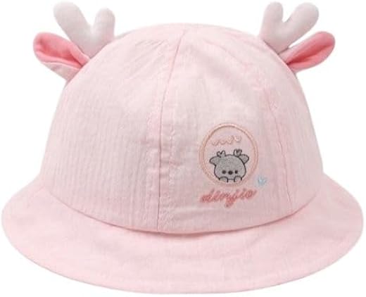 CAPZNMORE Baby Boys and Girls Cotton Bucket Hat, Cute Bear Embroidery with Ear Design, Soft Lightweight Breathable Summer ...